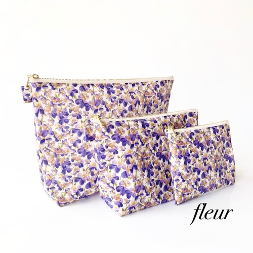 三点セット　リバティ　ラミネートポーチ