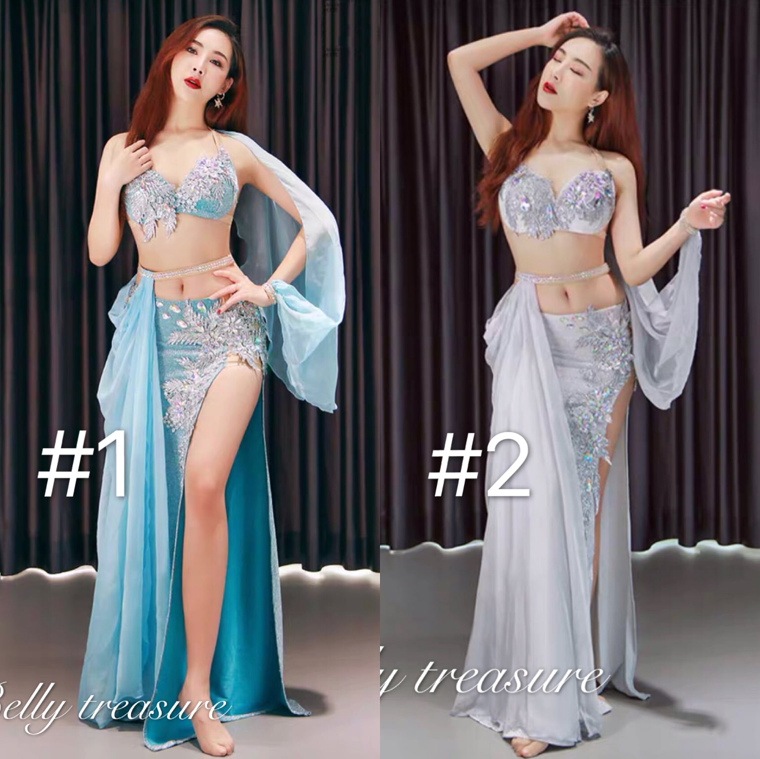 ベリーダンス衣装 ブラ スカートベルト3点セットWZY3130