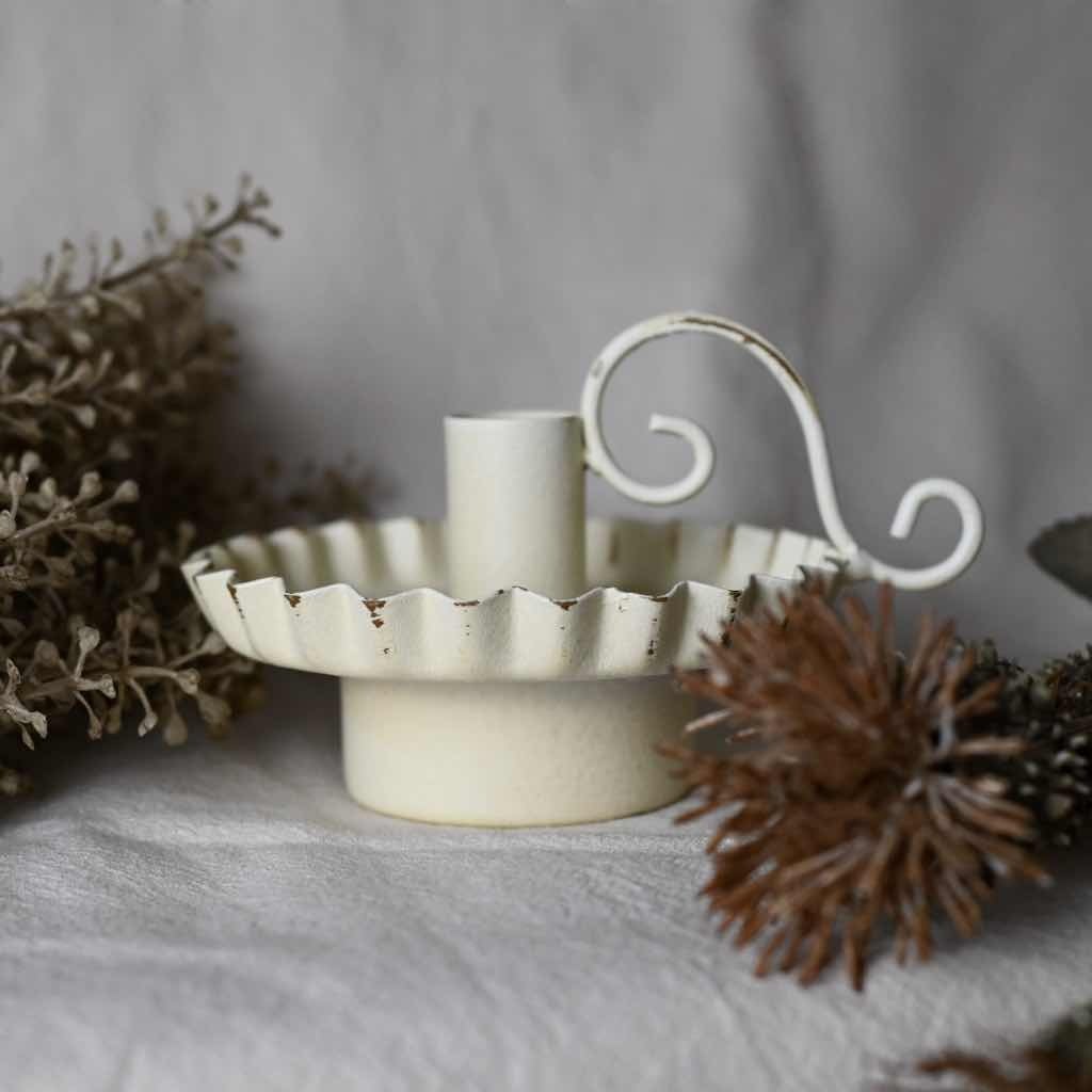 ウッドキャンドルホルダー L ｜木製 レトロ 燭台 アンティーク調