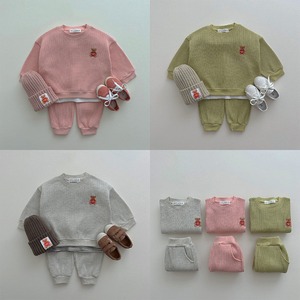 【BABY&KID】秋新作カートゥーン柄丸襟セットアップ　全3色
