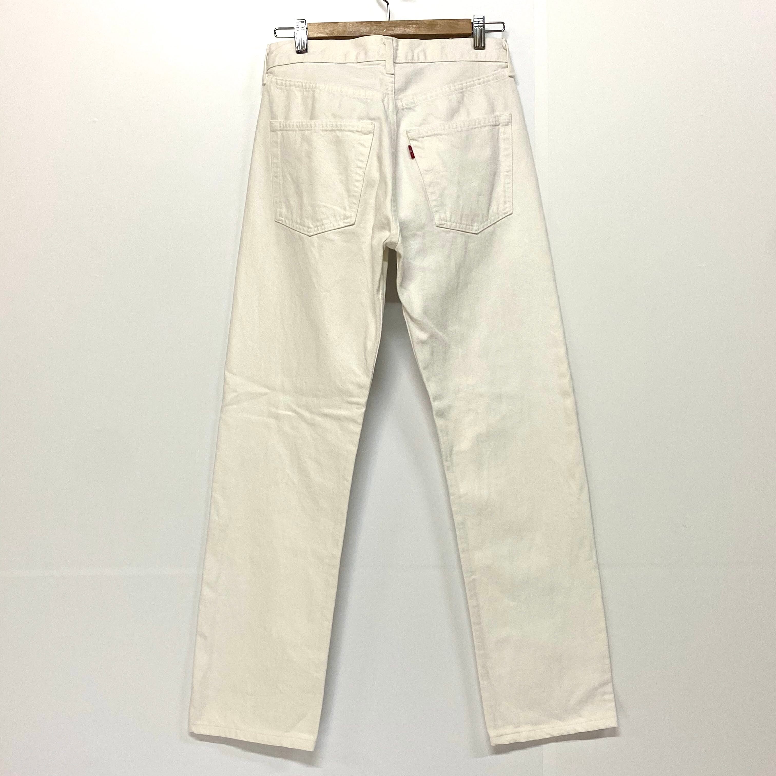 90年代 フランス製 Levi's リーバイス 501 ストレート ホワイトデニム