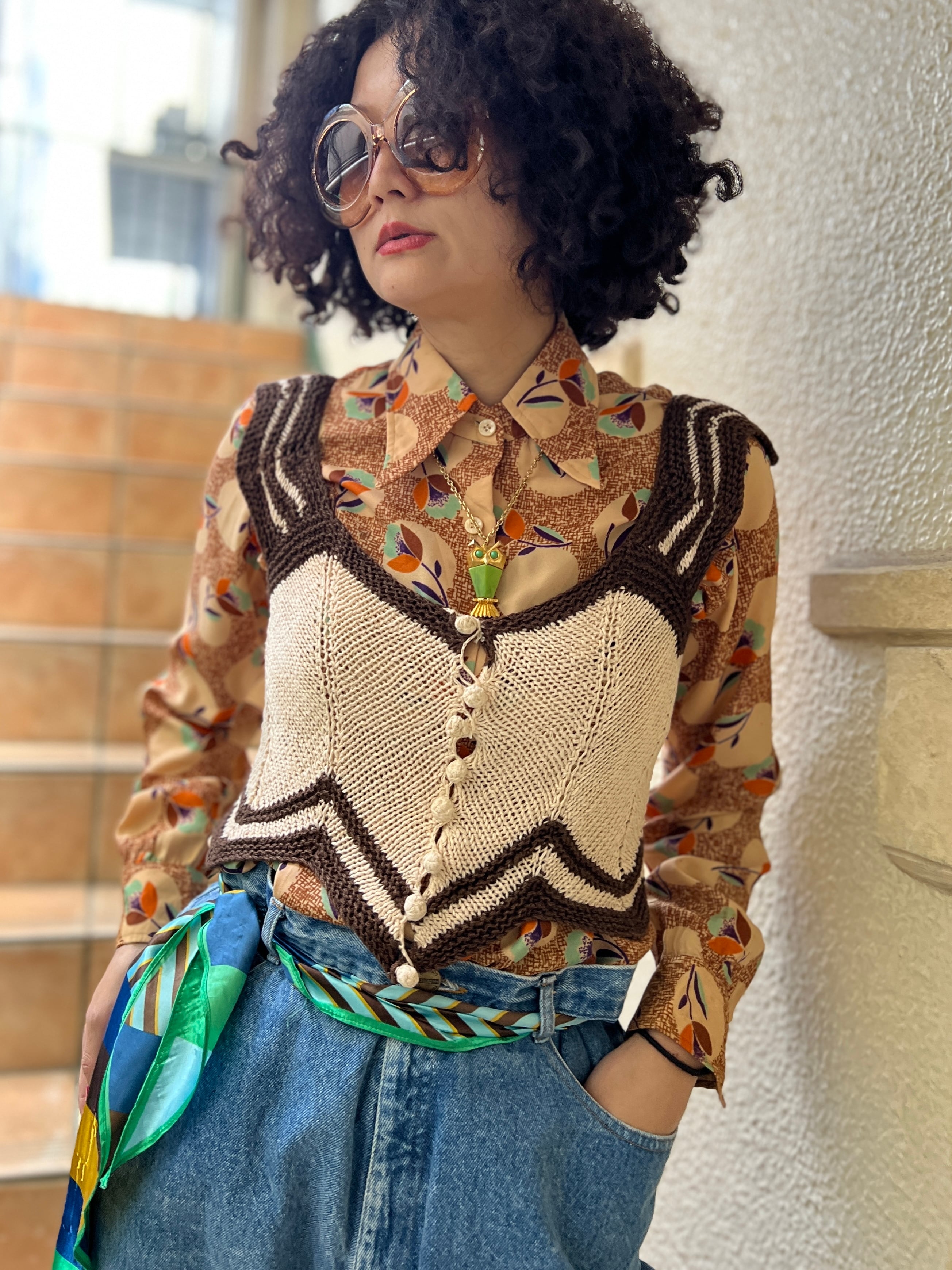 60s- 70s handmade cotton knit tops