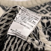 BEAMS HEART ビームスハート ノルディック柄 シロクマ ウール混 ニット セーター /ホワイト×ブラック レディース