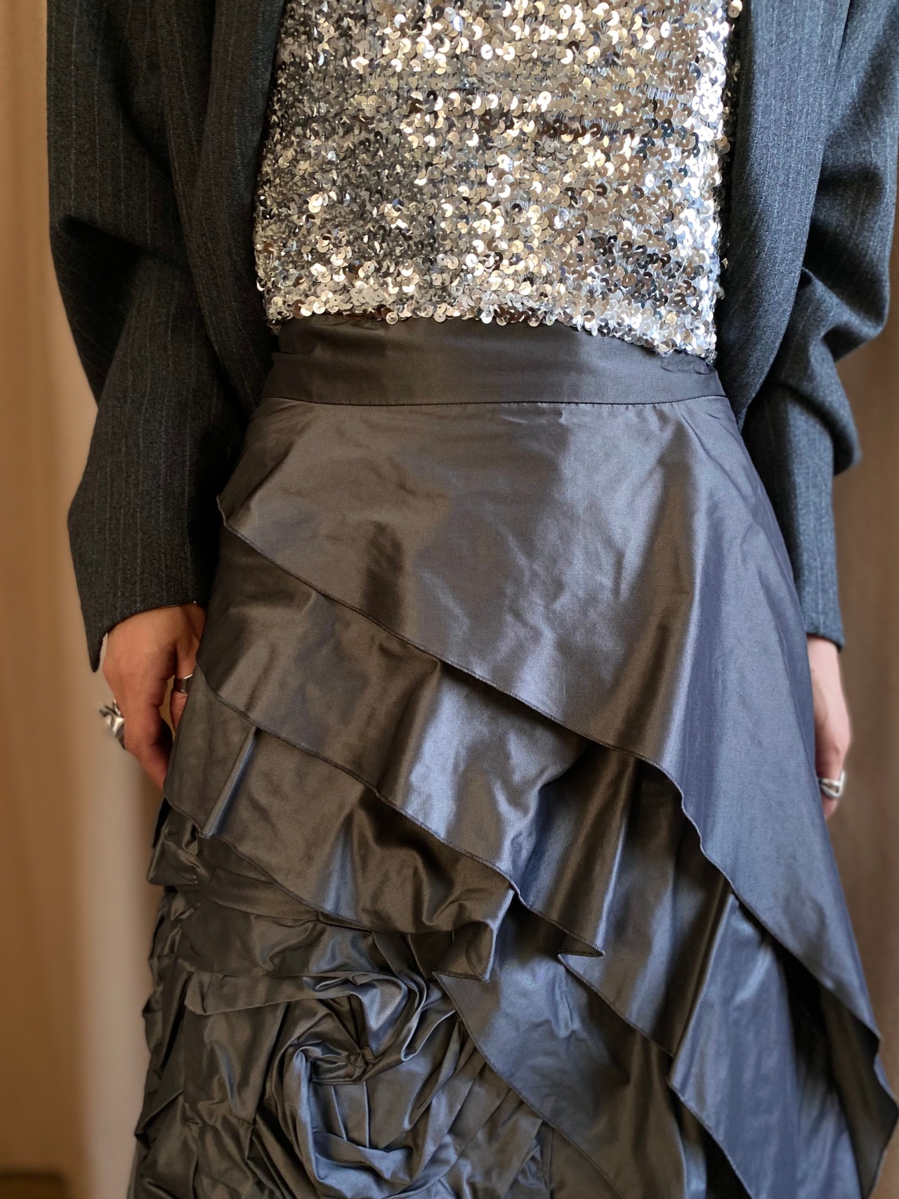 LANVIN COLLECTION rose design skirt-4300-8