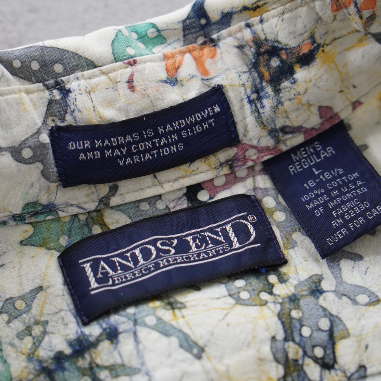 90s LANS'END Handwoven Madras S/S BD Shirt "made in USA" [L] 古着 - 9