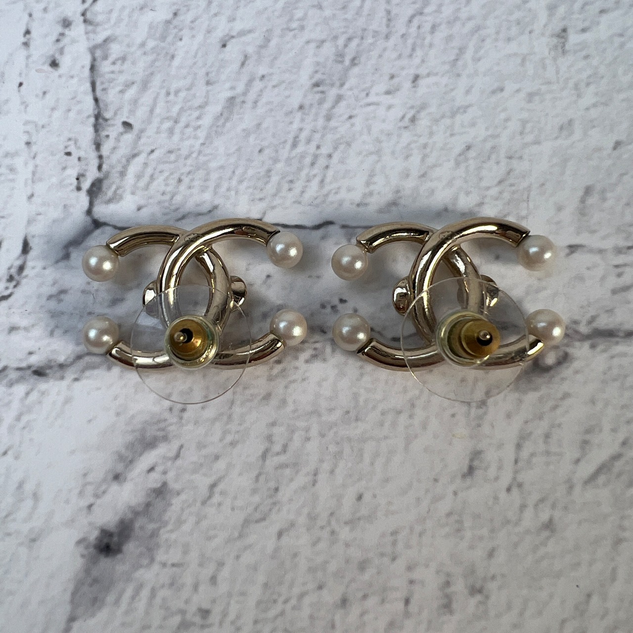 【最終処分SALE】CHANEL シャネル ココマーク B21Aラインストーン×フェイクパール  ピアス  A-8446