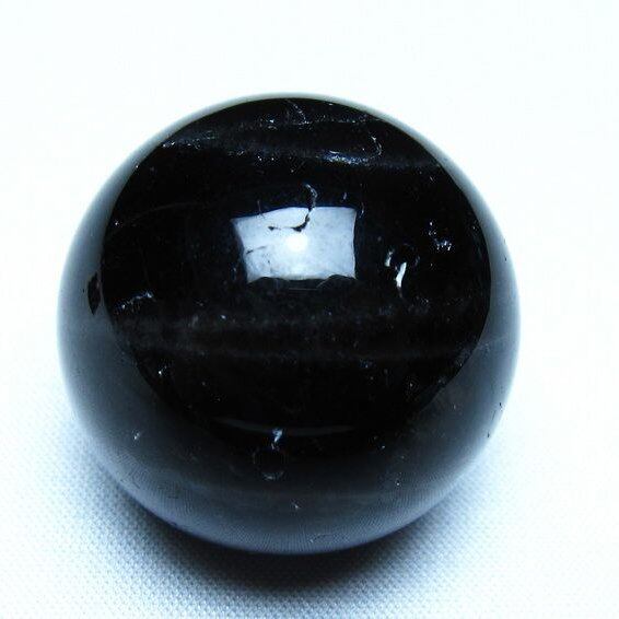モリオン 丸玉 黒水晶 丸玉 34mm スフィア 置物 原石 141-7501
