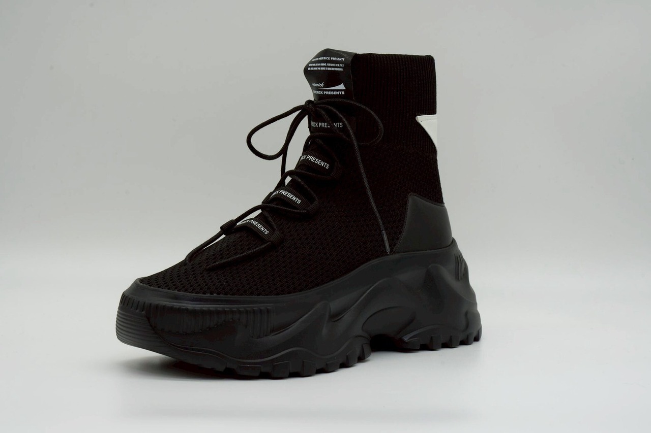 メゾンマヴェリックプレゼンツ　Mesh-knit High-Top Chunky Boots