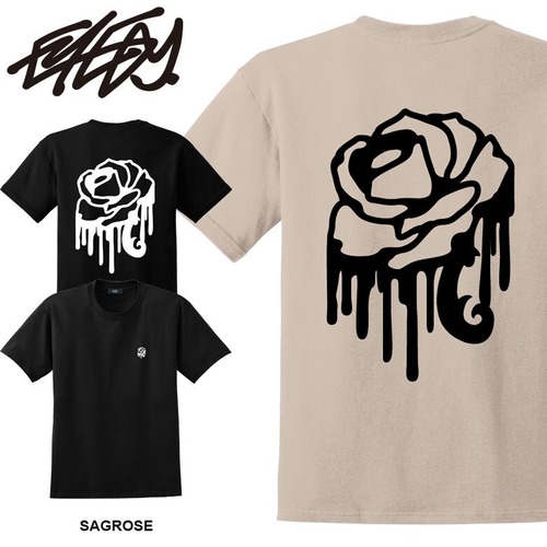 【eye-tm070】 EYEDY アイディー 大きいサイズ メンズ ダレ薔薇 バラ ローズ スケート Tシャツ 半袖 XL XXL XXXL デザイン プリント