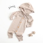 ニットフードロンパース