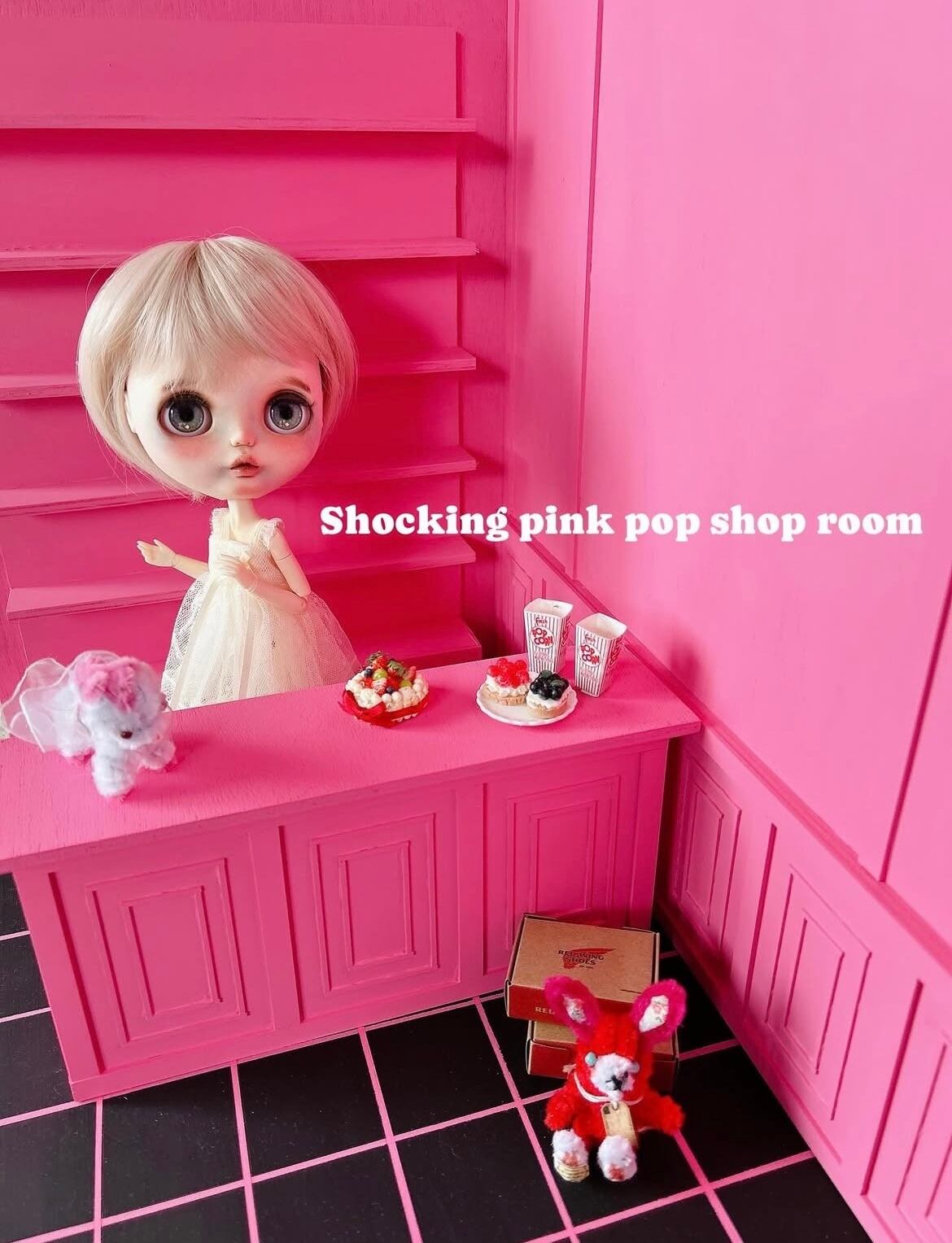 ドールハウス　ミントブルーのお部屋 ドールハウス ミントブルーのお部屋 ぬいぐるみ ハンドメイド・手芸