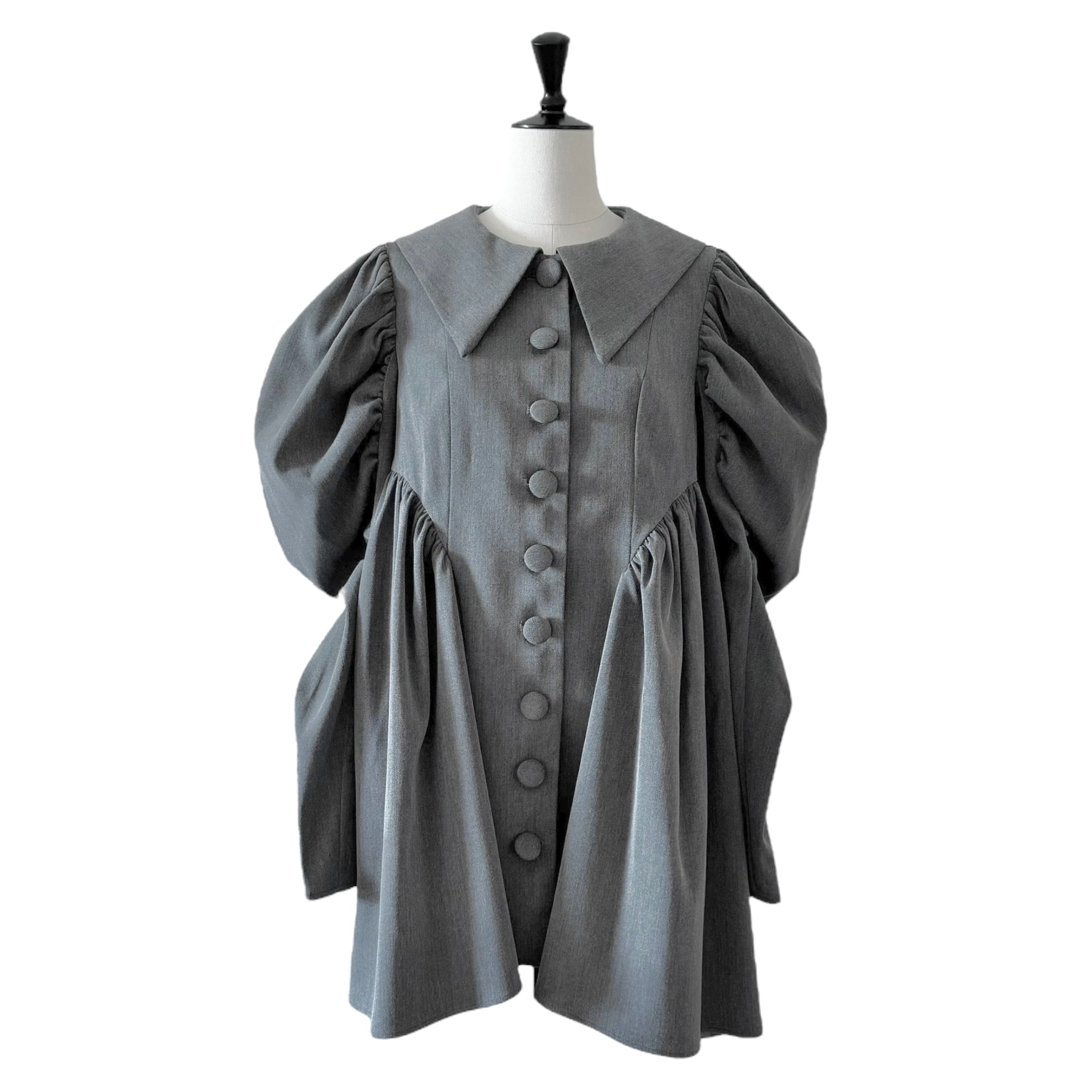 グランドカラーワンピース　GRAY