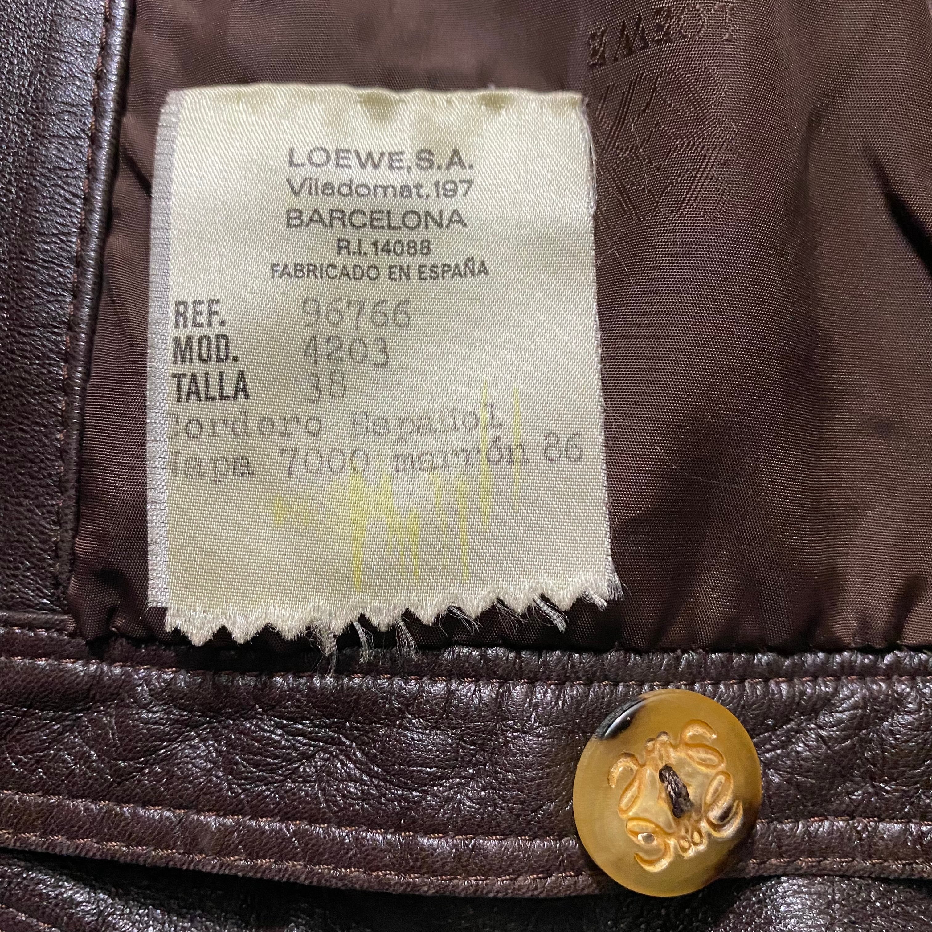 vintage LOEWE dark brown leather jacket | NOIR ONLINE