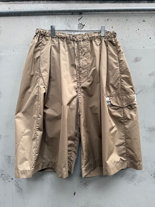 『my beautiful landlet』NYLON TAFFETA WATER PROOF WIDE HALF PANTS / BEIGE