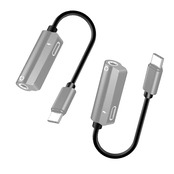 ALLVD 二合一 USB Type C to 3.5mm イヤホン変換アダプター 2in1 搭載音質 高耐久ケーブル アルミ製 タイプCイヤホン変換ケーブル、 充電しながら使用でき 幅広い互換性 靭性などの特徴を備えており、MacBook Air/Pro/iPad Pro/Android/などのType-C端子を備えたスマートデバイスに適しています(シルバー)