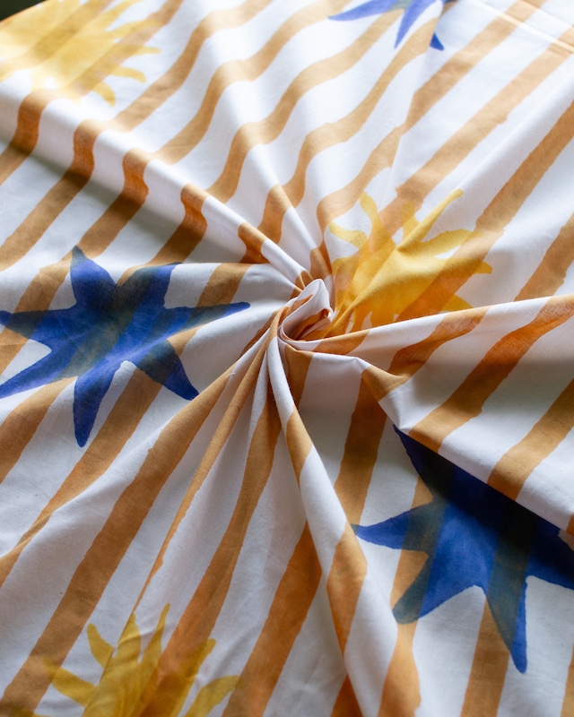 Block print FABRIC. <Daytime Stars>