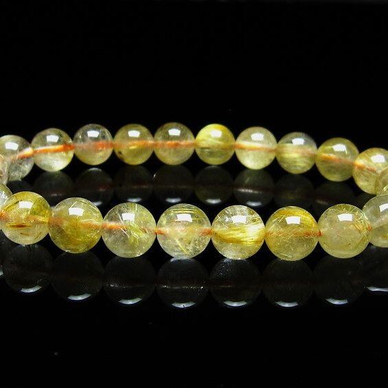 ルチルクォーツ ブレスレット 8mm タイチンルチルクォーツ タイチンルチル 一点物 メール便可 [M便 1/10] 111-49053