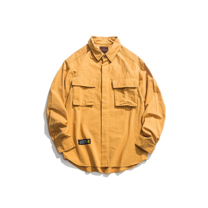 Road、Vintage、Autumn、ese Retro Workwear Shirt Trendy、Loose、Wild Cardigan、Solid Color Lapel Shirt Men-Alibaba レトロ カーディガン オータム 秋物 ソリッドカラー ビンテージ hip6-161115565801087