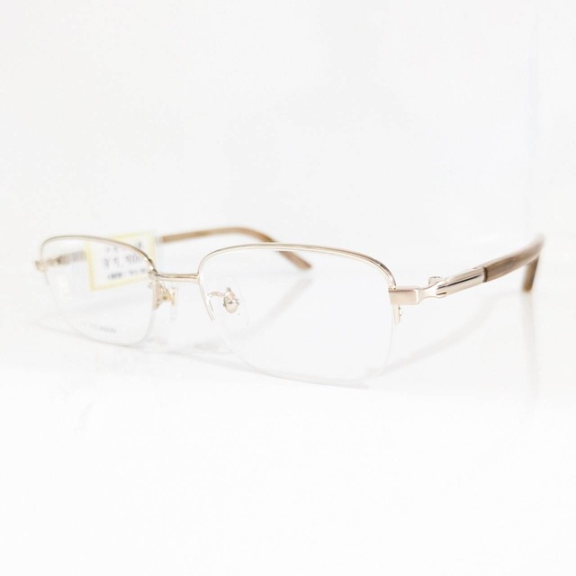 【TITANIUM】スクエアナイロールフレーム　ゴールド