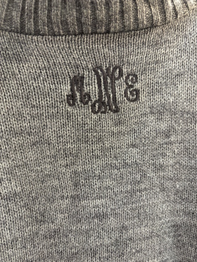 gray initial sweater