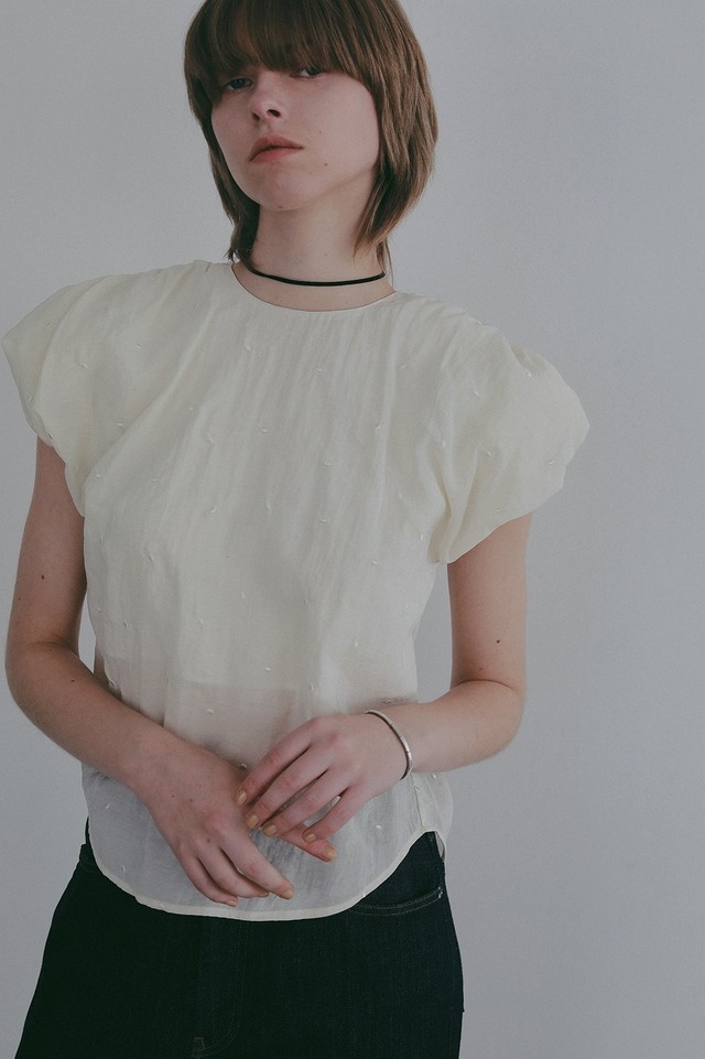 MANOF DOT EMBROIDERY BLOUSE 3色展開