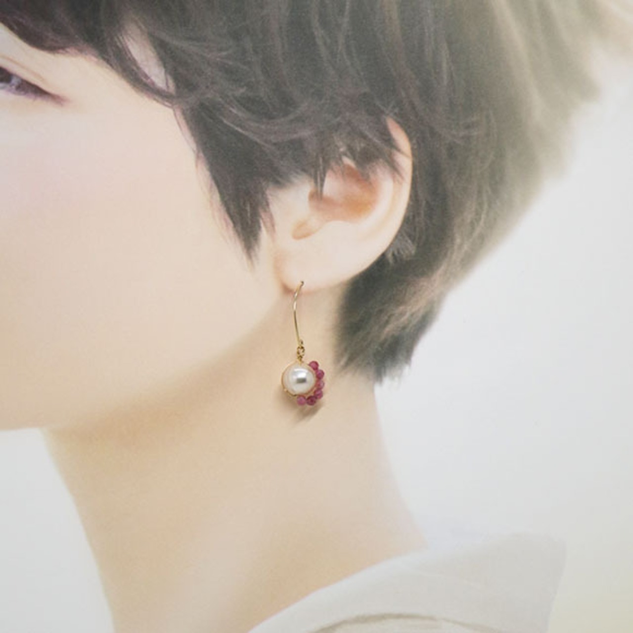 大人可愛いおしゃれさんへ！在庫限り パール・ピンクトルマリンピアス sl3_9_1_0515pp07