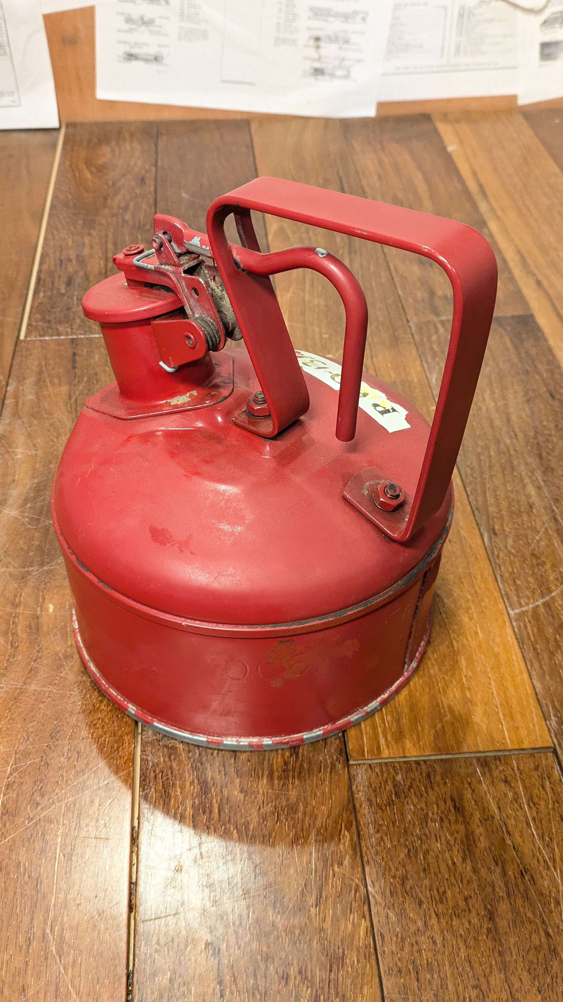 Vintage JUSTRITE SafetyCan GasolinCan Antique HalfGallon