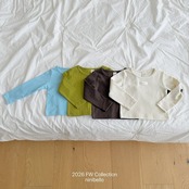 韓国子供服 / ninibello / Vive Ribbed T-shirt  / 長袖Ｔシャツ *XS~XXL*