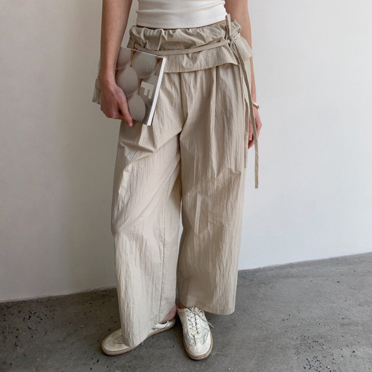 Élan Drawstring Gather Pants F0606