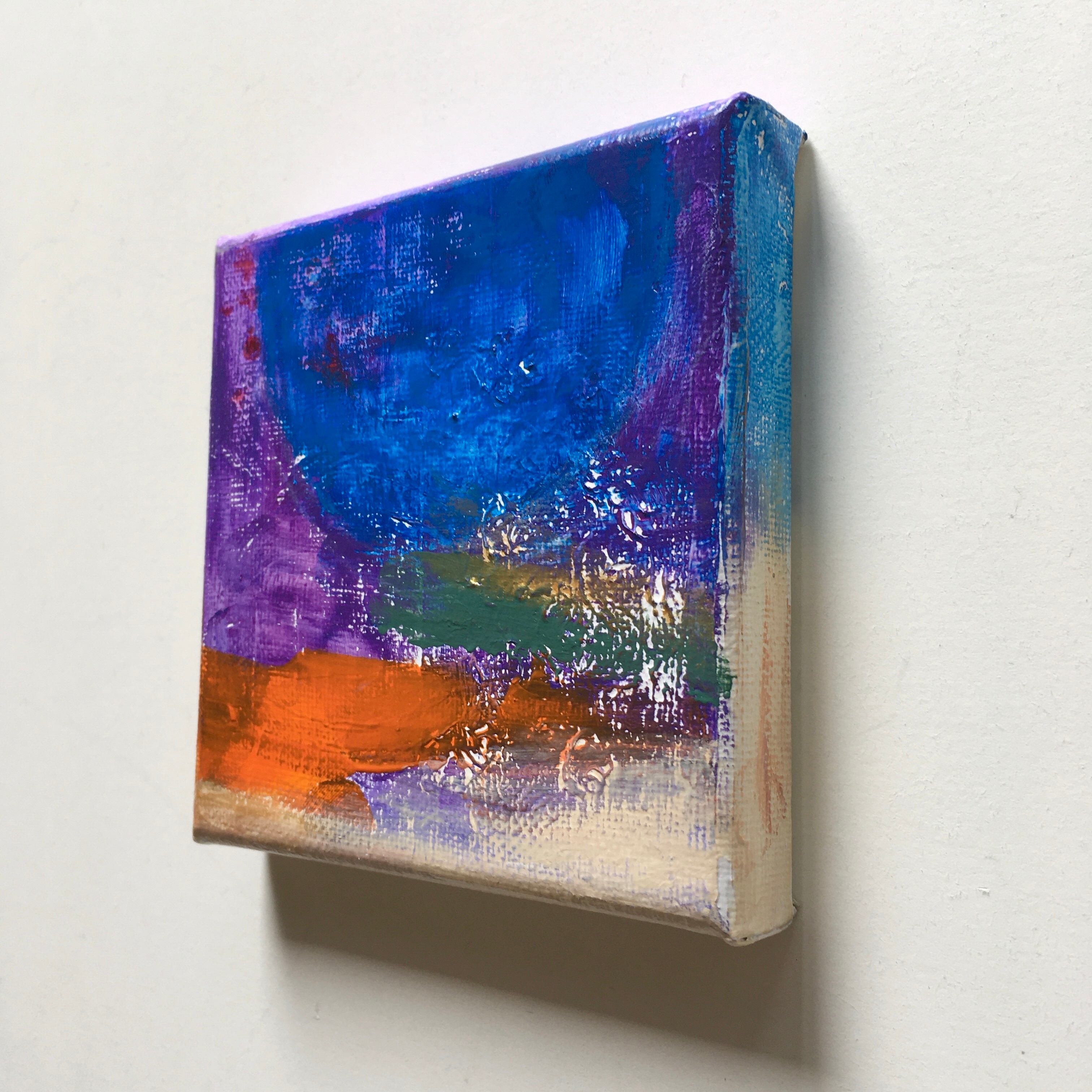 アクリル抽象画「月夜の浜辺」 | art unit mikka