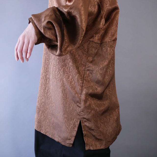 gloss fabric full graphic pattern super over silhouette shirt