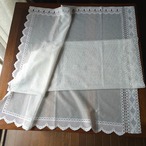 カフェカーテン　レースカーテン　幾何学模様の縁取り 12CLl31-3