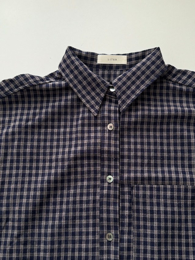 (即納) LITER / Mocha check shirt