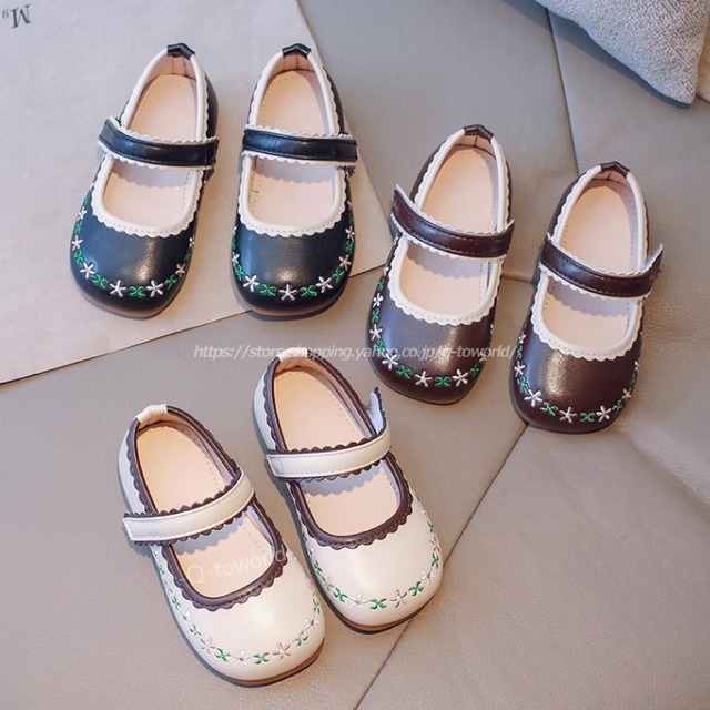 【14㎝-21㎝】シューズ　刺繍　可愛い　トレンド　オシャレ　靴　シューズ　韓国版 カジュアル　子供靴　キッズ靴　
