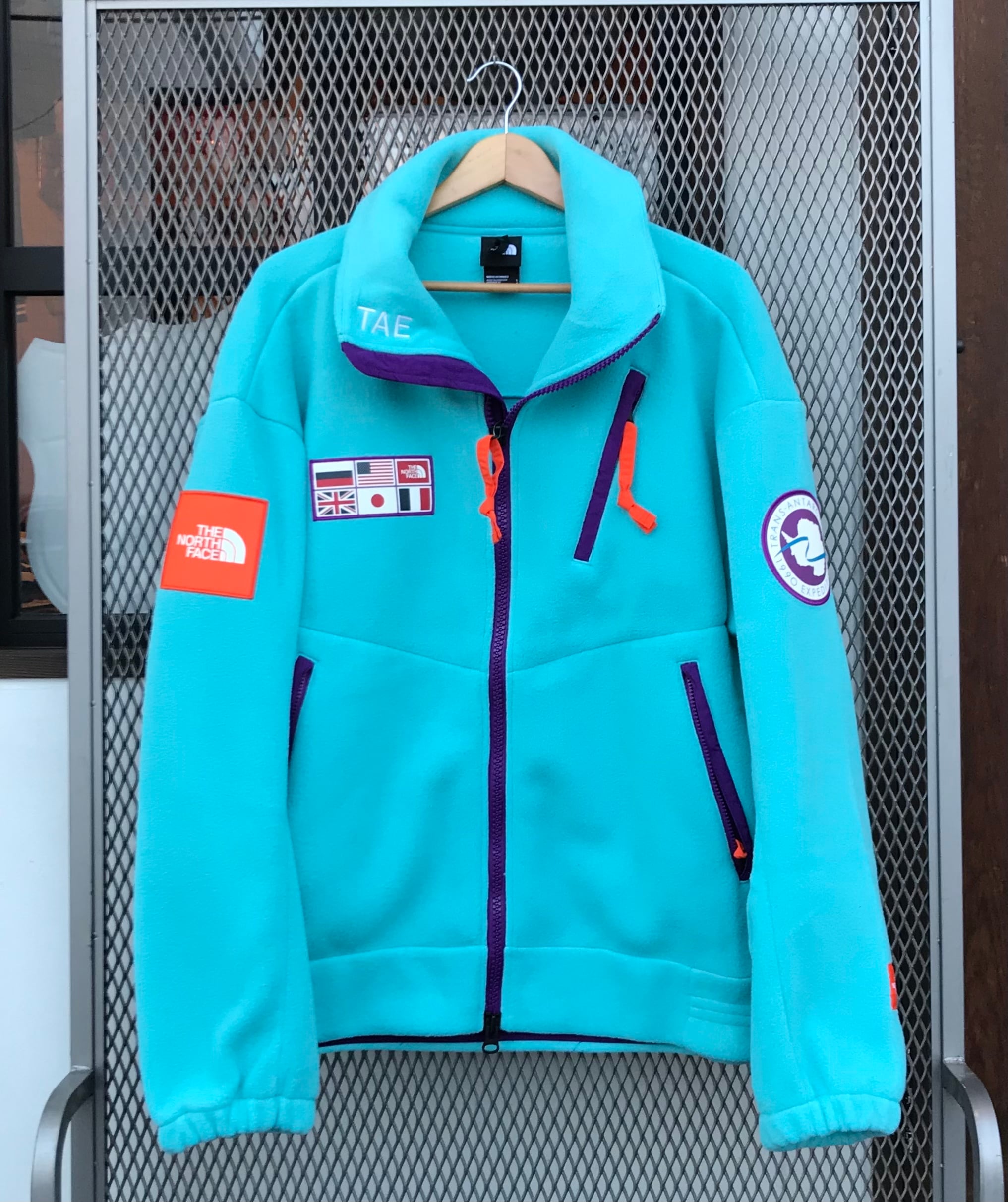 メンズ希少 青 tnf trans antarctica fleece jacket - www