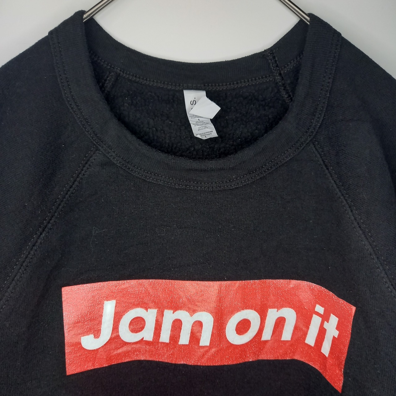 BELLA CANVAS　クルーネック　スウェット　トレーナー　プリント　黒　L