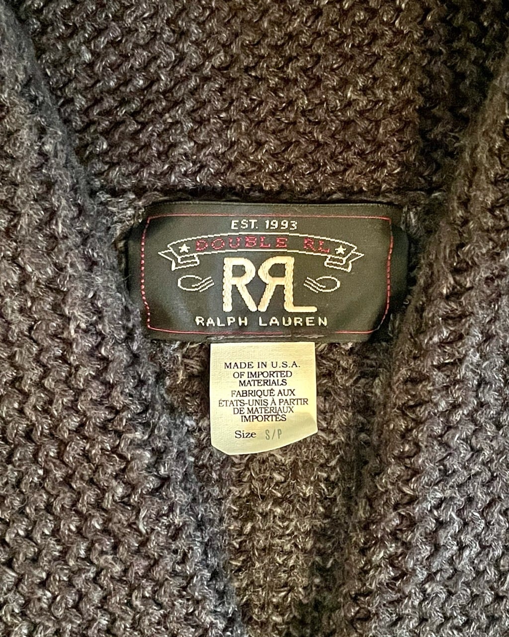 RRL アメリカ製ショールカラー カーディガン Sサイズ ユーズド RRL アメリカ製ショールカラー カーディガン Sサイズ ユーズド