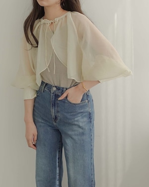 AM450403 sheer bolero design blouse【残り僅か】