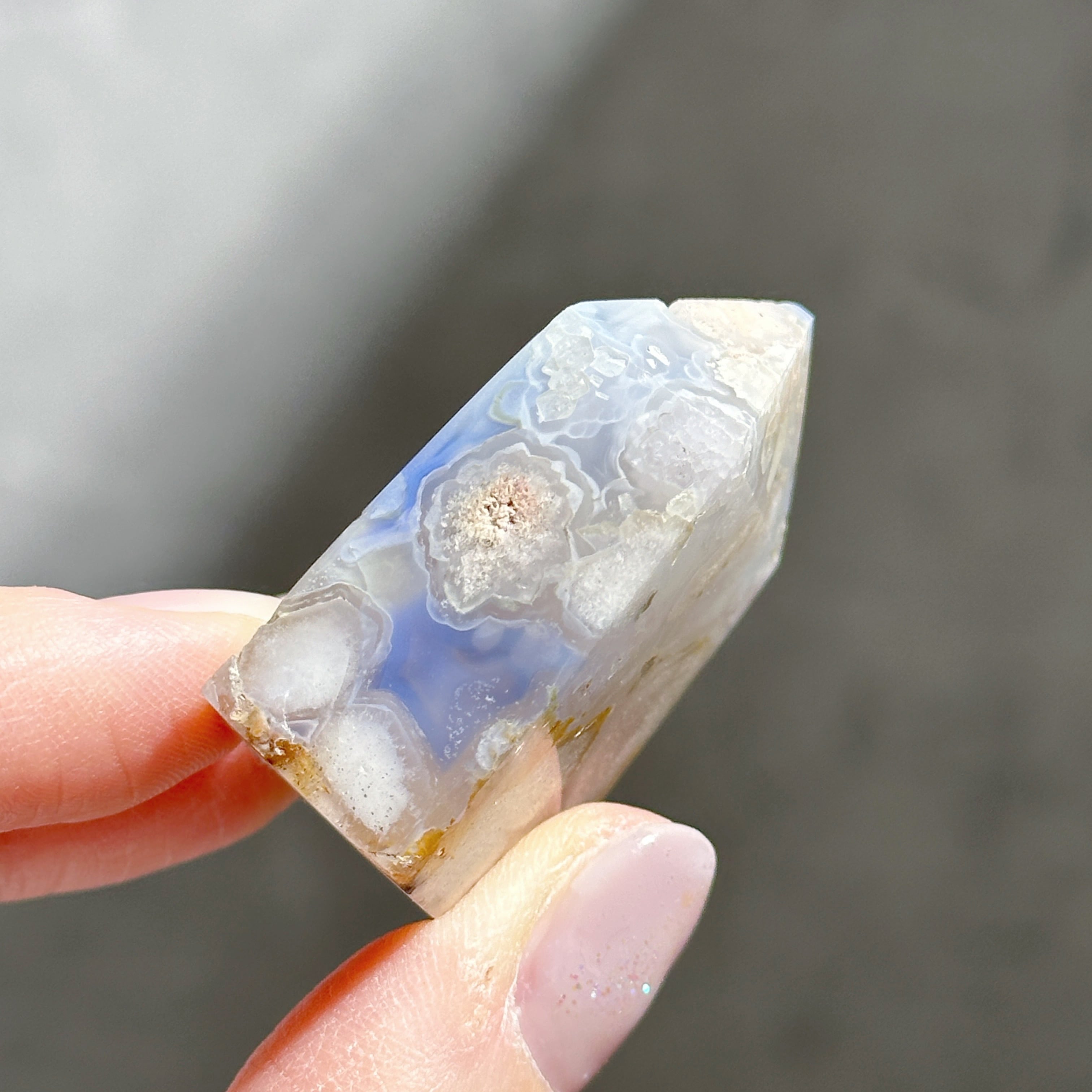 ブルーフラワーアゲート タワー型 21◇Blue Flower agate◇天然石