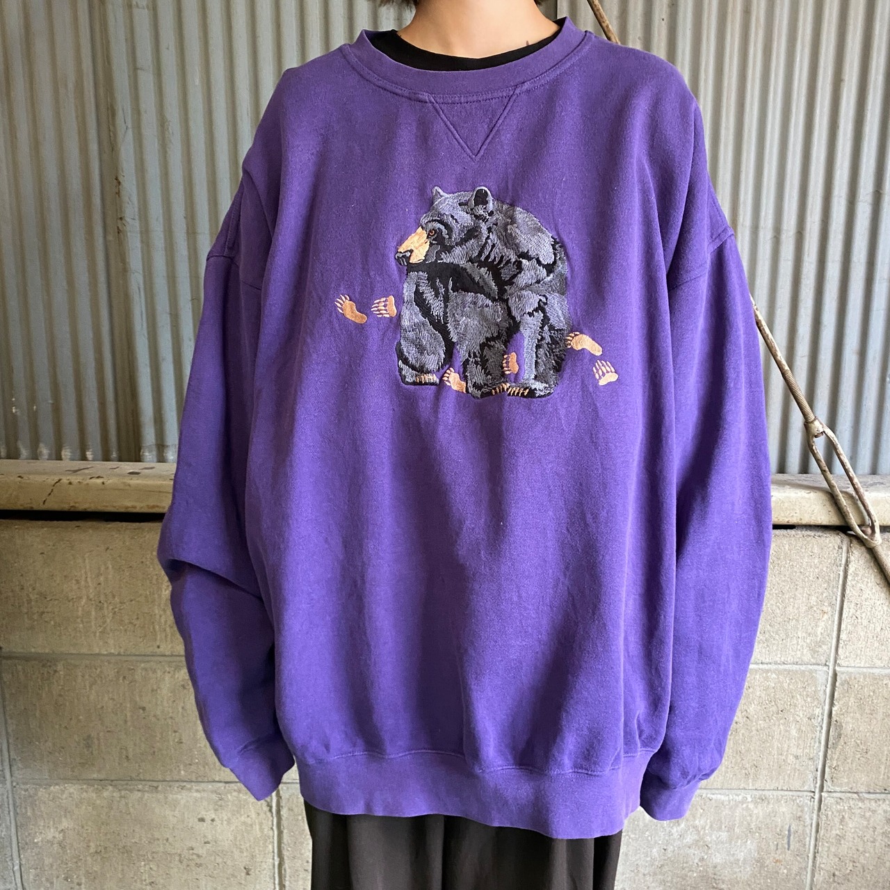 ビッグサイズ90年代〜 00年代 Lee アニマル刺繍 熊 スウェットシャツ
