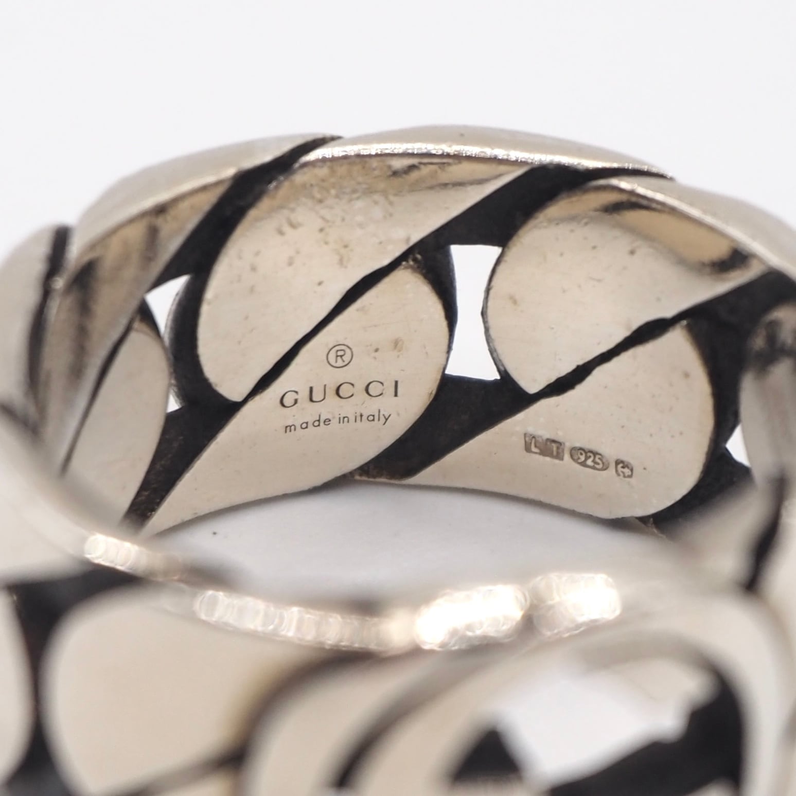 GUCCI インターロッキングG チェーンリング シルバー 18号 GUCCI 約18号 インターロッキングG チェーンリング シルバー925 グッチ