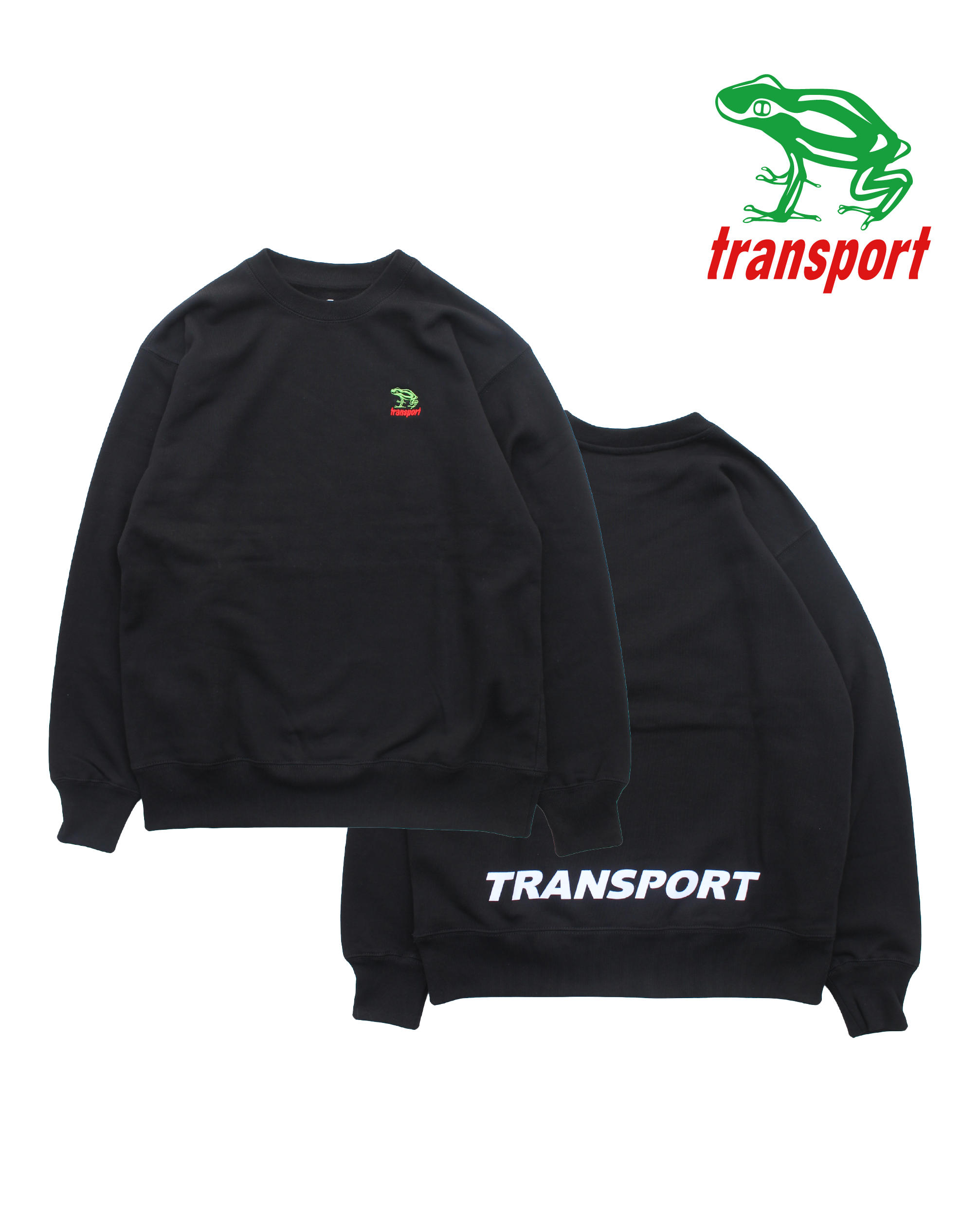 TRANSPORT FROG EMBROIDERY SWEAT BLACK