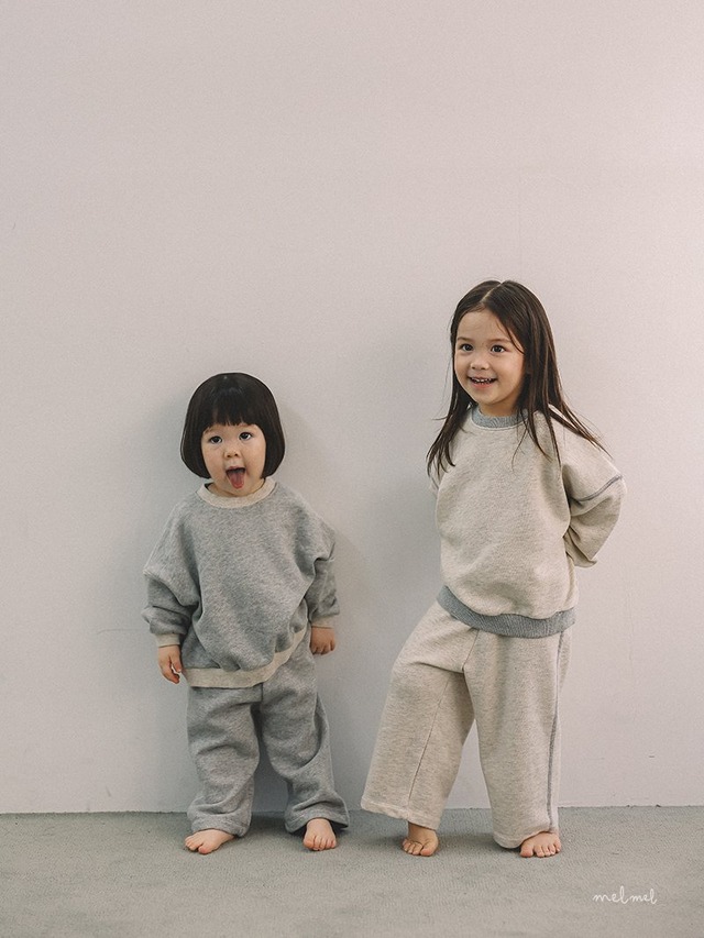 【取寄】melmel｜stitch setup｜ステッチ上下セット｜XXS-XL｜kids｜26 spring
