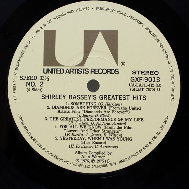 Shirley Bassey / Shirley Bassey's Greatest Hits [GXF 9013] - 画像5