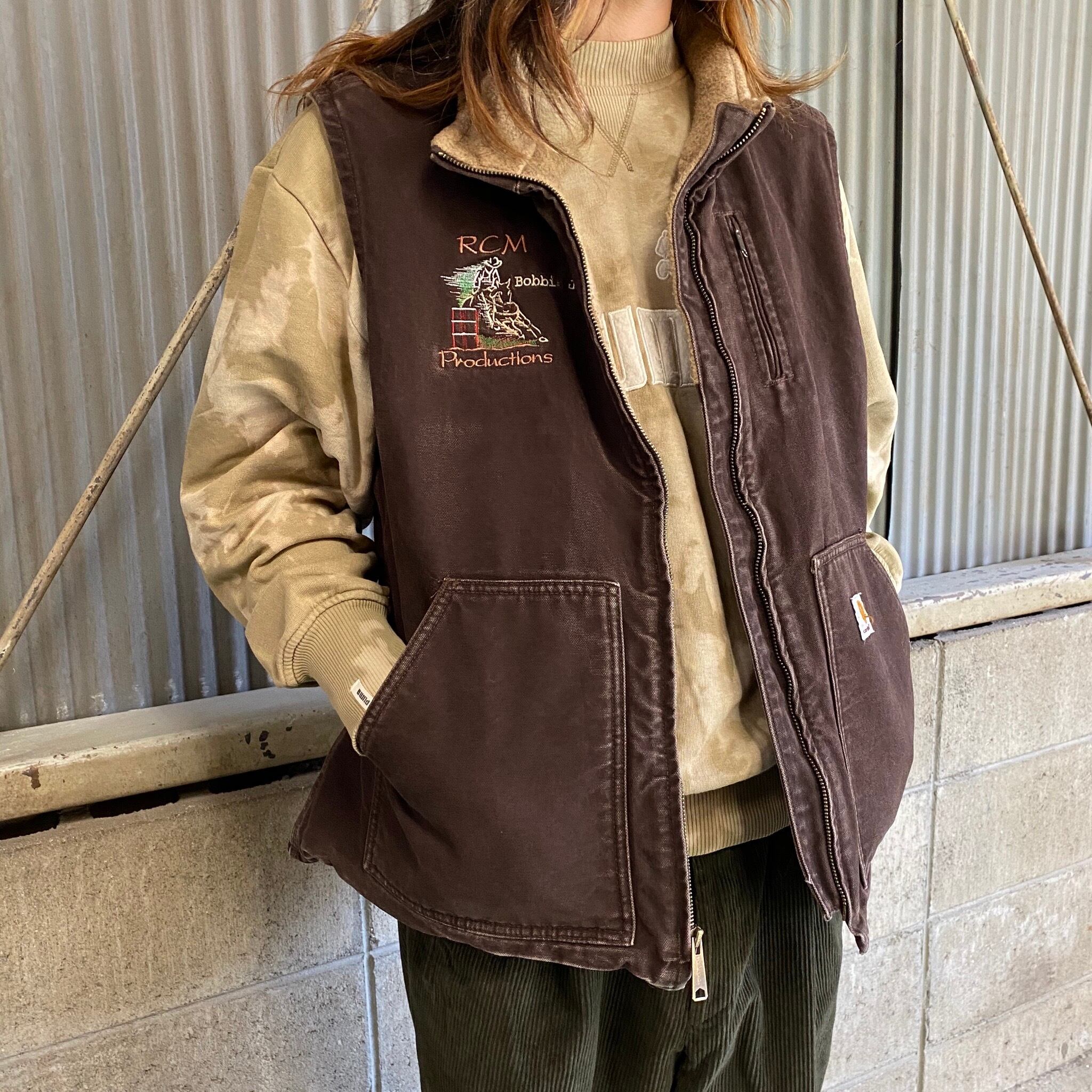 Carhartt カーハート ボアベスト 刺繍入り