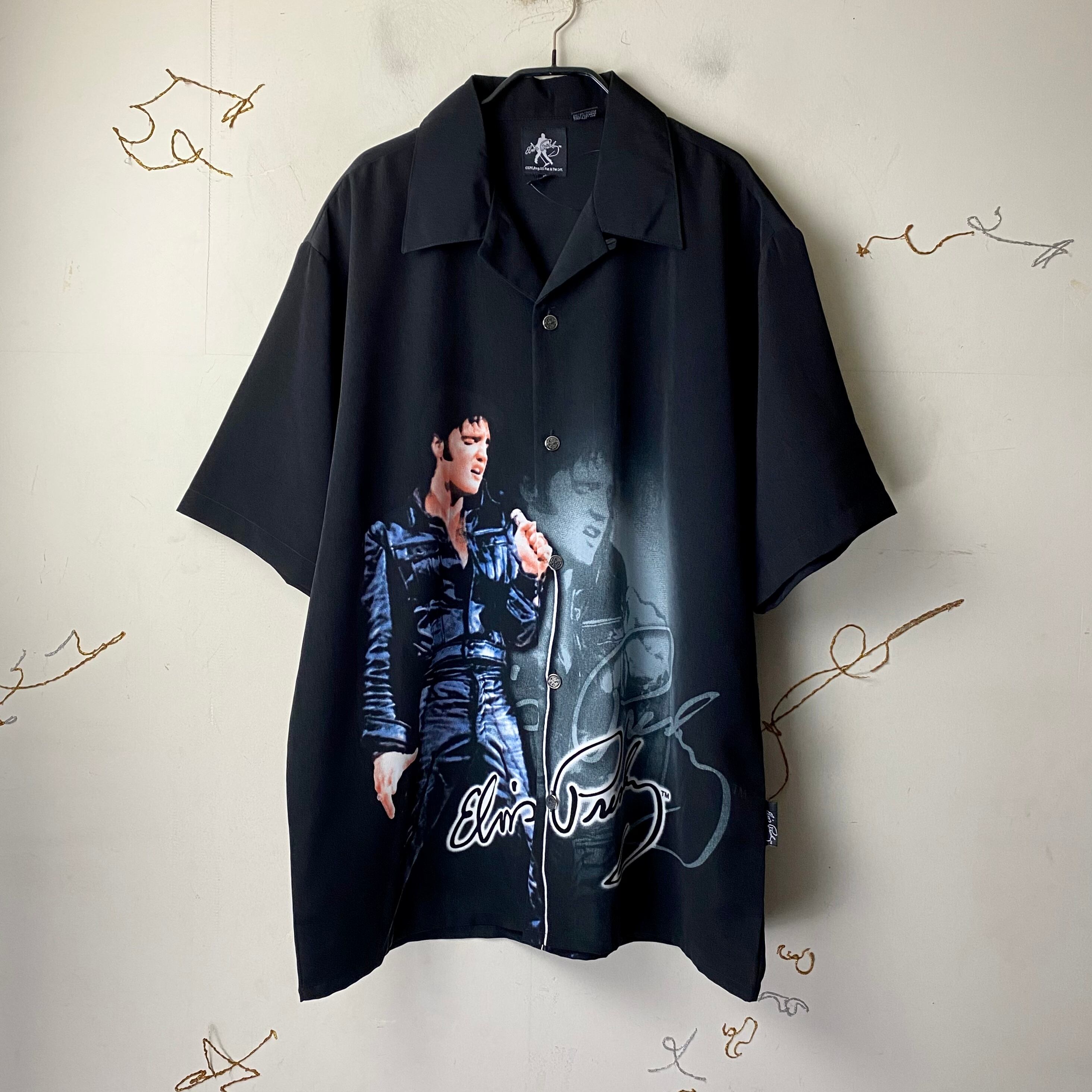 old ELVIS PRESLEY print open collar shirt | NOIR ONLINE