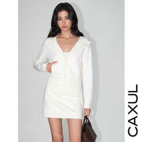 Compact Hoodie & Mini Skirt Set-Up/2color