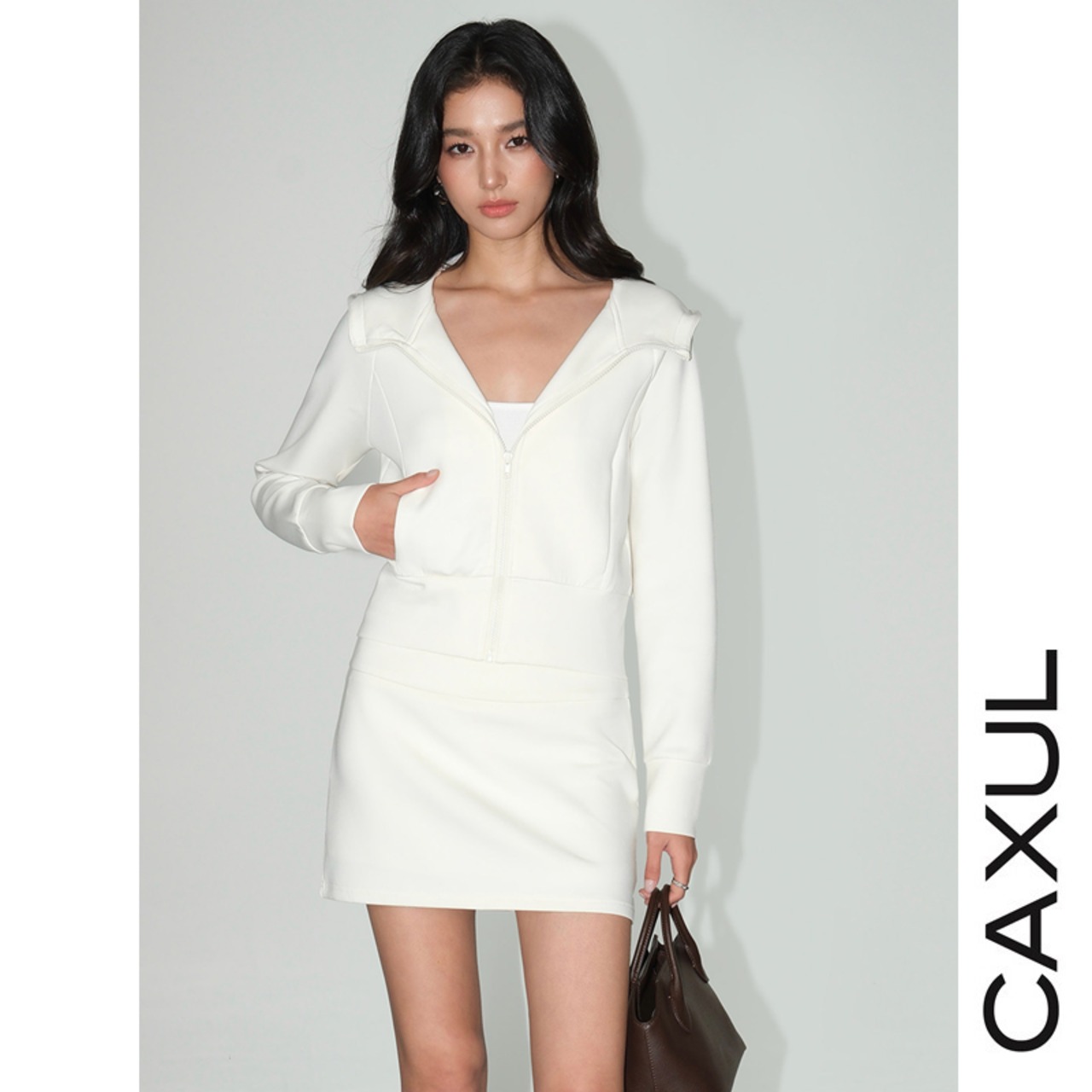 Compact Hoodie & Mini Skirt Set-Up/2color