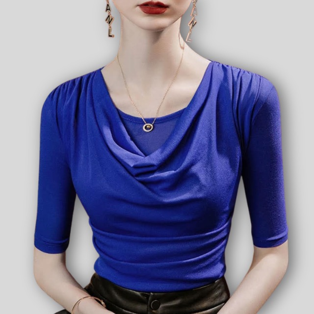 カシュクール ドレープ シアーレイヤード ダンストップス 5col D00591