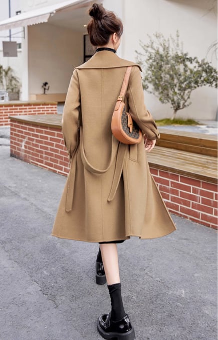香港スタイル人気のハイエンドカシミヤコートトレンディ2023年初冬